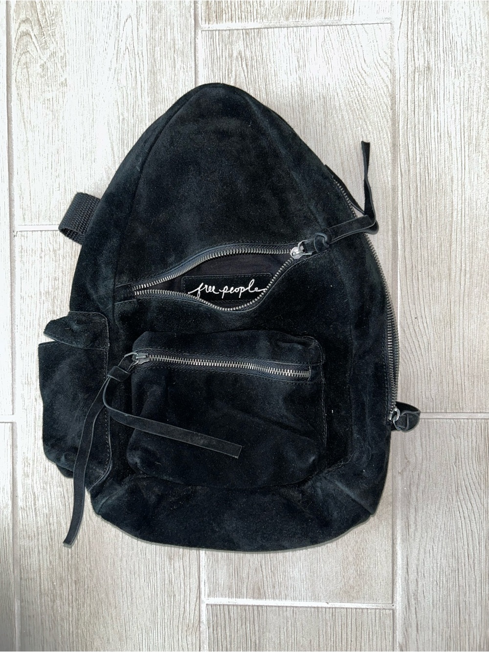 Free People Black Suede Mini Backpack